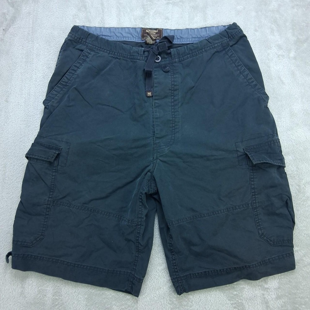 Abercrombie & Fitch Mens Cargo Shorts Navy Blue Utility Size M